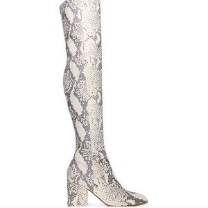 Knee high snake print boot